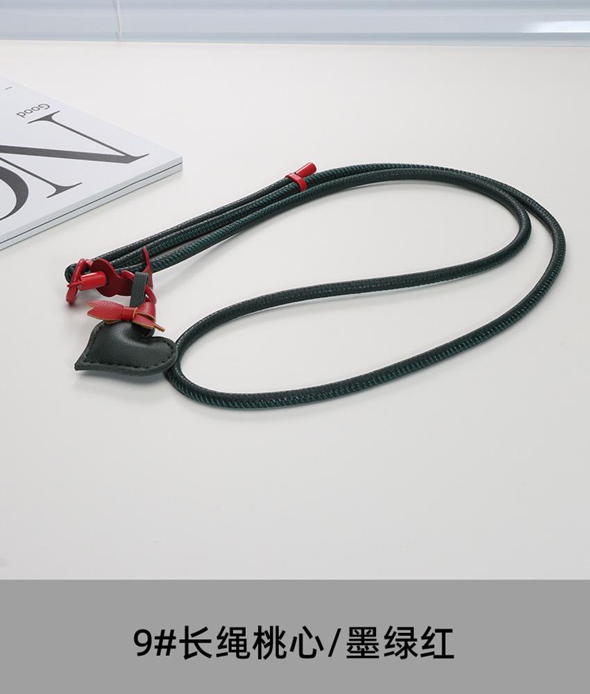 Leather messenger mobile phone lanyard love pendant long adjustable neck strap strong and durable gasket anti-lost women