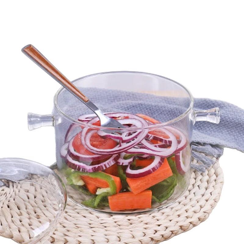 ZISIZ Double-Handle Transparent Glass Cooking Pot