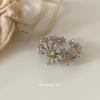 Luxury Minimalist Diamond-Encrusted Little Daisy Ring - Women's Unique High-End Finger Ring Handpiece Open Ring