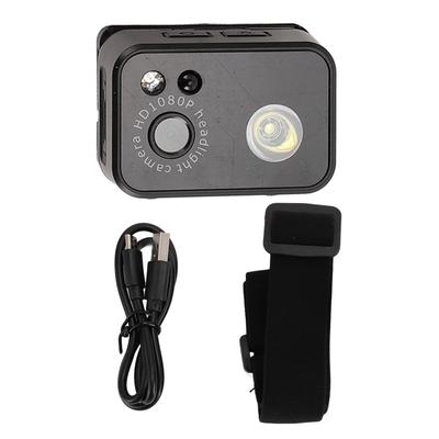 Action Camera Head Mount Night Light 1080P 2.0M CMOS Sensor Support 128GB Wearable Led Headlamp Wearable Camera