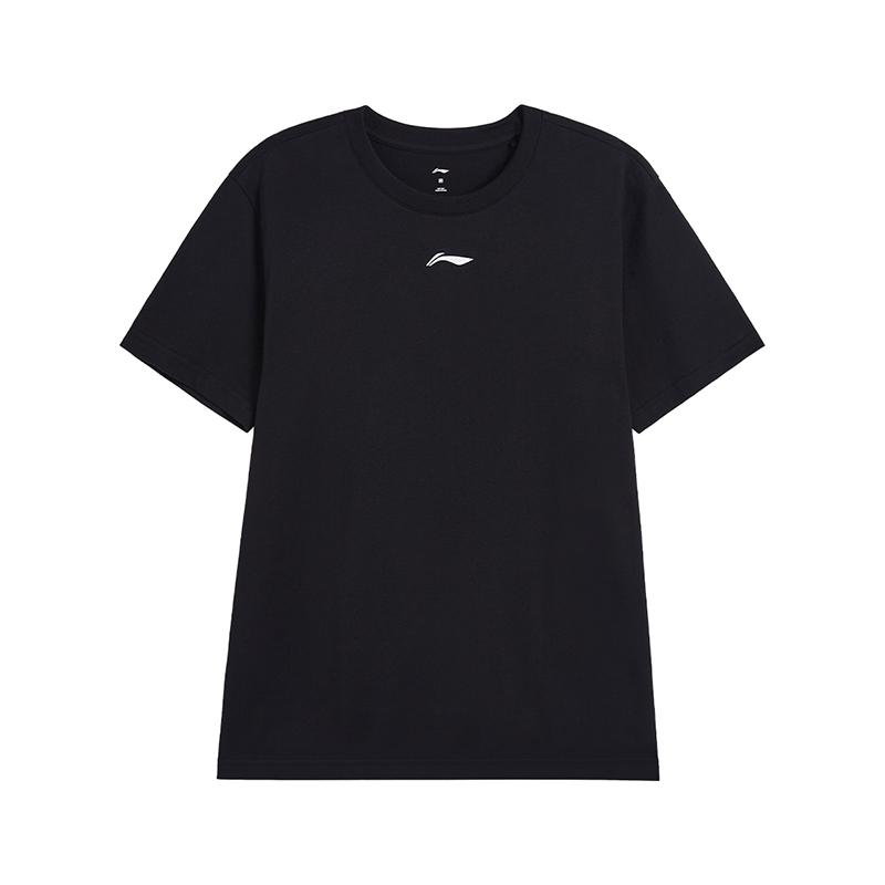 Li Ning Loose Comfortable Casual Round Neck Pullover T-Shirt Unisex Tops Black AHSVA51-1