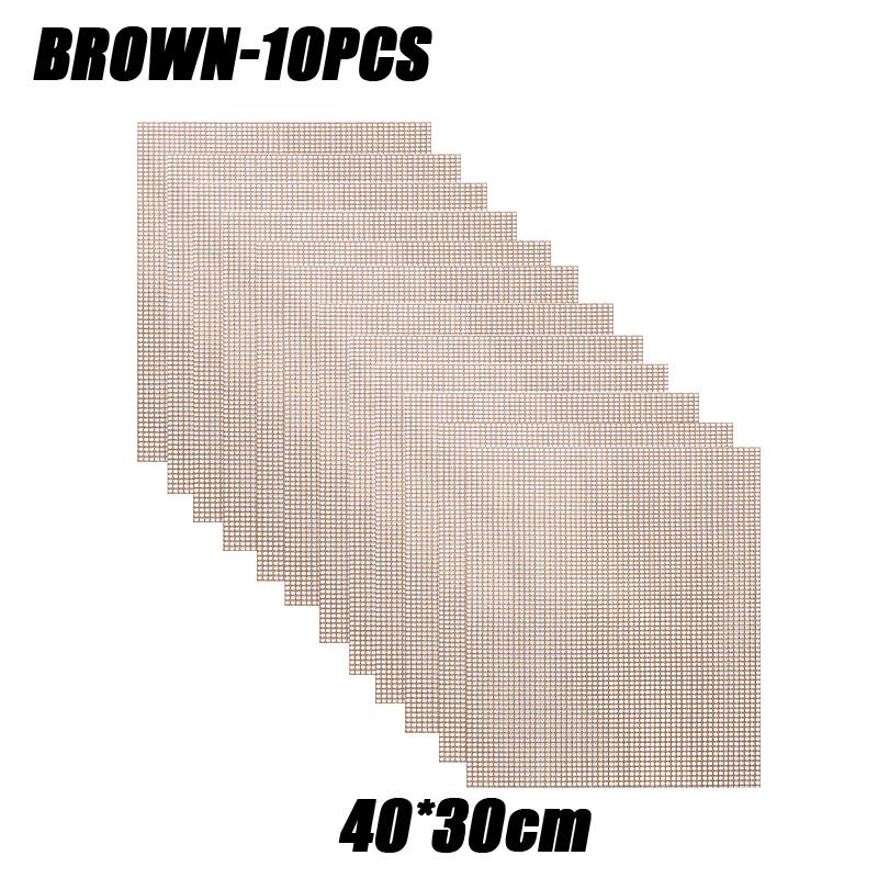 50PCS Non-Stick High Temperature Resistant BBQ Grid Pad Barbecue Mesh Reusable Easily Cleaned Cooking Pads Baking Grill Tool