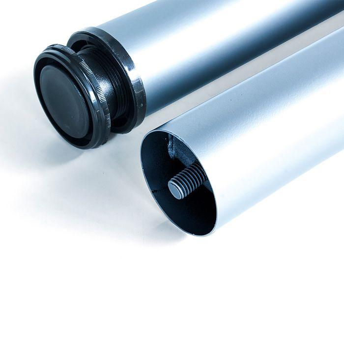 Emuca lot de 4 pieds de table, diamètre 60mm, h 830mm, acier, peint en aluminium