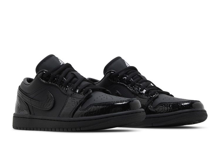 Women's Sneakers Jordan 1 Low SE Patent Elephant Black (Women's) Black/Black-White-Metallic Silver