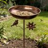 Strong Antique Look Outdoor Bird Bath Providing A Safe Drinking Area For Flying Visitors
