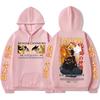 Harajuku Anime Demon Slayer Rengoku Kyoujurou Graphic Printed Hooded Men Women Hoodies Casual Loose Streetwear Sweatshirt