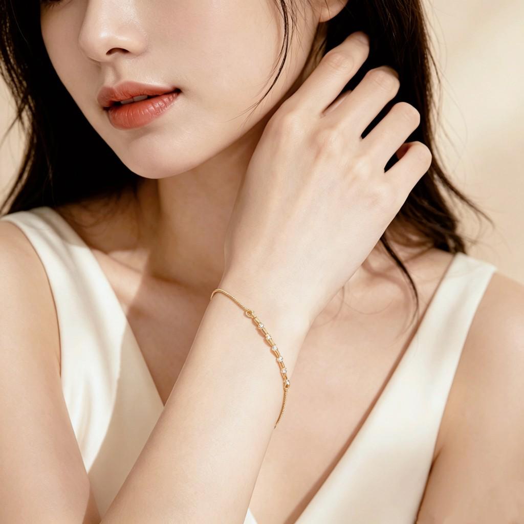 Seven-Grain Rice Bracelet: Luxurious Diamond-Inlaid Jewelry for Wealth and Luck.