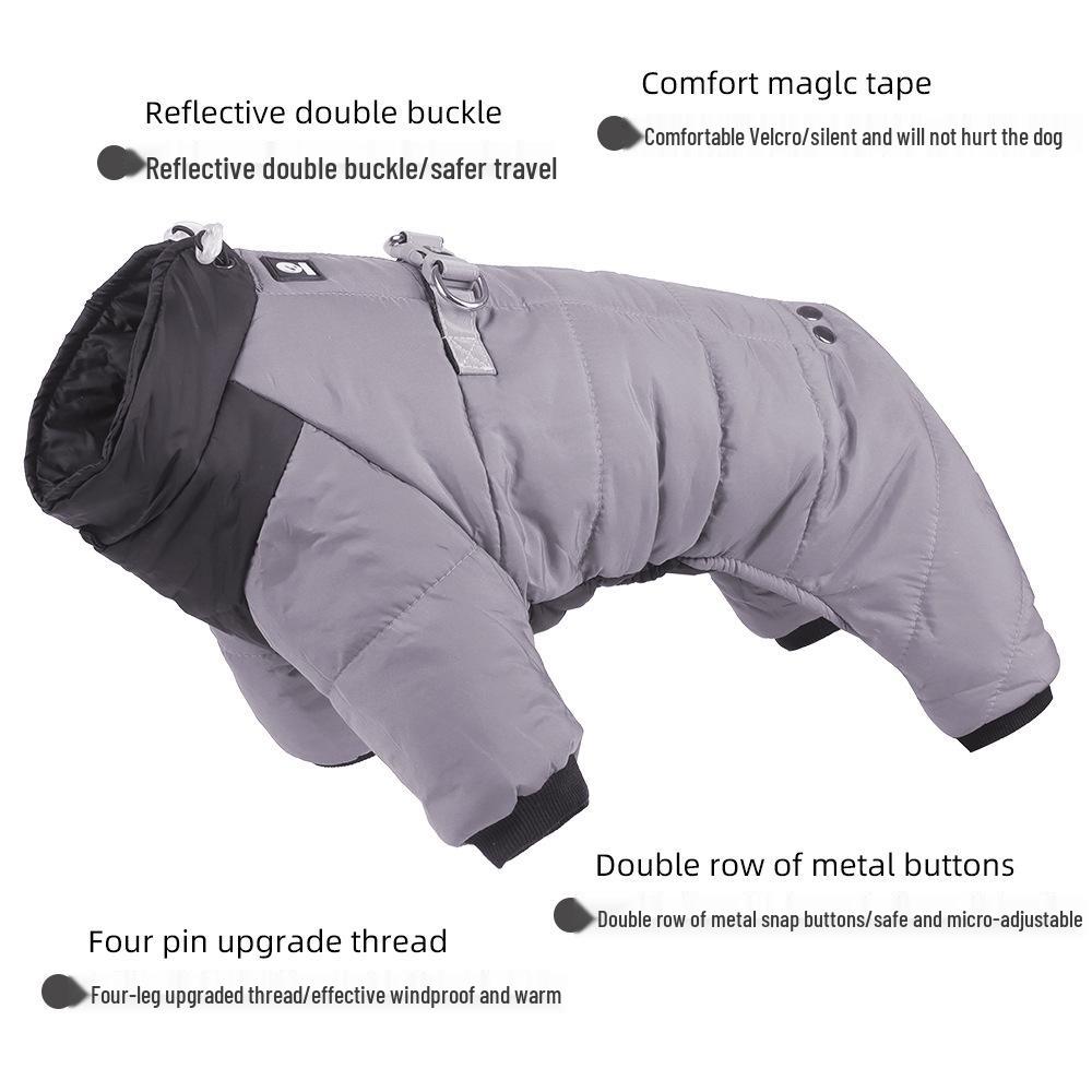 Winter Warm Four-Legged Cotton Dog Clothes for Small Pets - Cold Protection Outdoor Apparel