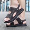Léto Muži Kožené sandály Volný čas Letní boty Mužské Plážové boty Pohodlné Pánské Boty Outdoor Muži Římské sandály Žabky Pantofle Skluzavky
