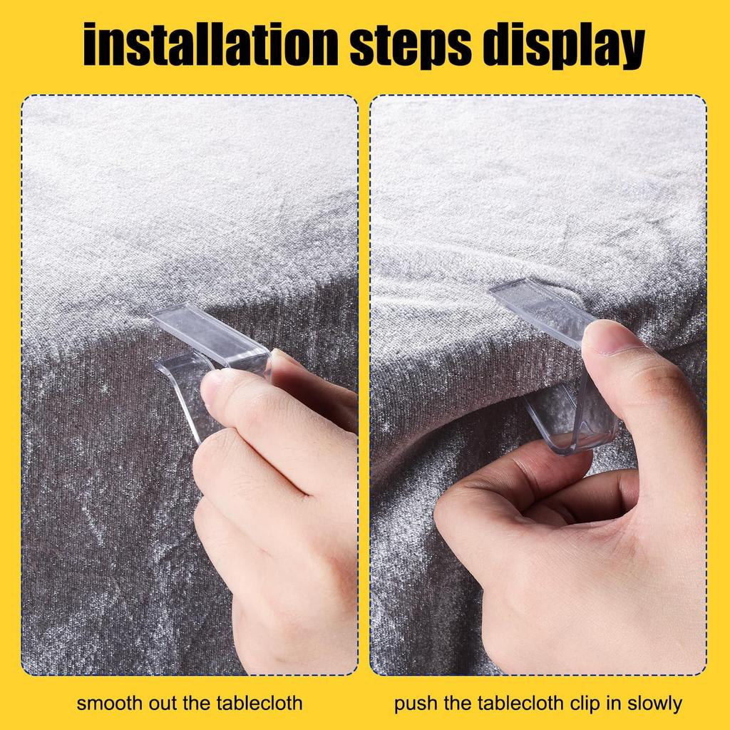 LUTER 8pcs Plastic Tablecloth Clips, Transparent, 0.7-1.4 inch Thickness, ABS Material, Table Cover Clips for Home, Party, Picnic, Wedding, Buffet,