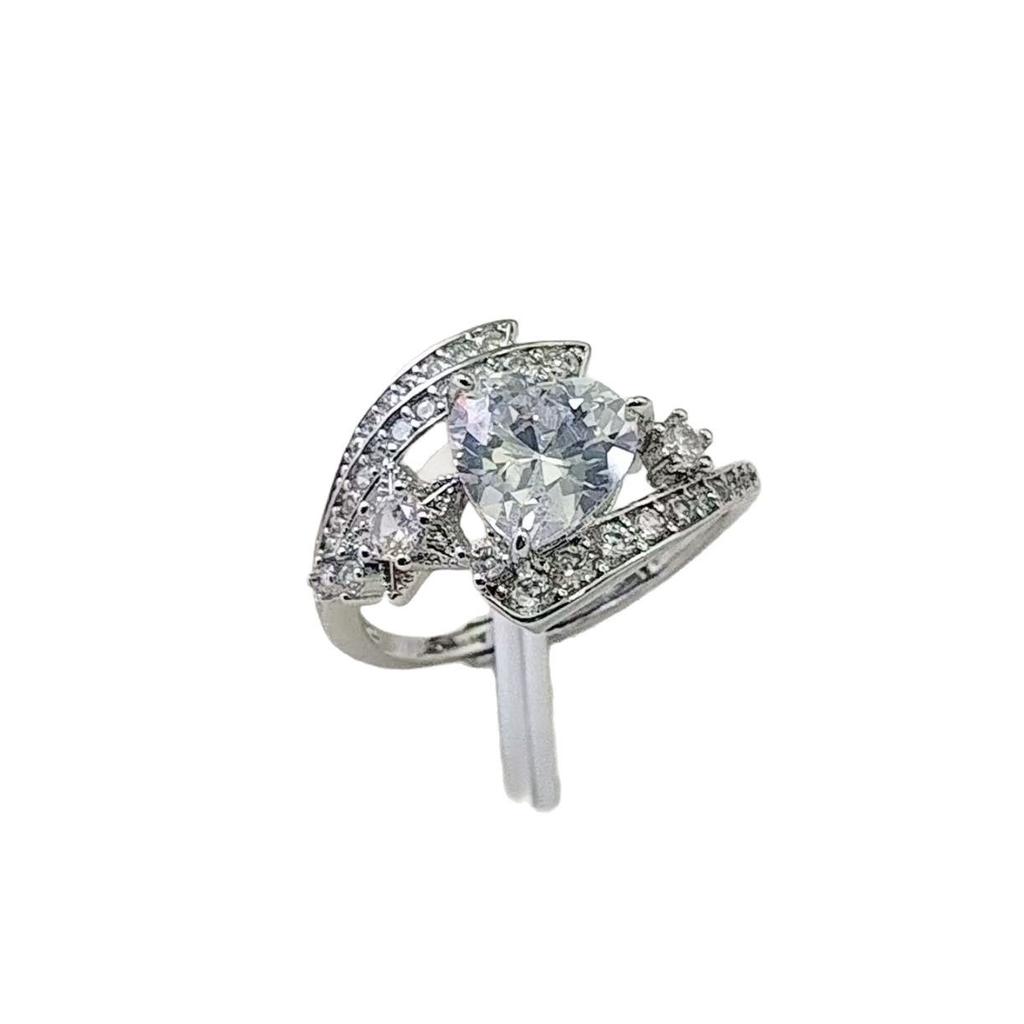 Jewelry Imitation Love Zir*****Pen Ring Women'S Electroplating Inlaid 8 * 8 Zircon Love Pink Diamond Ring