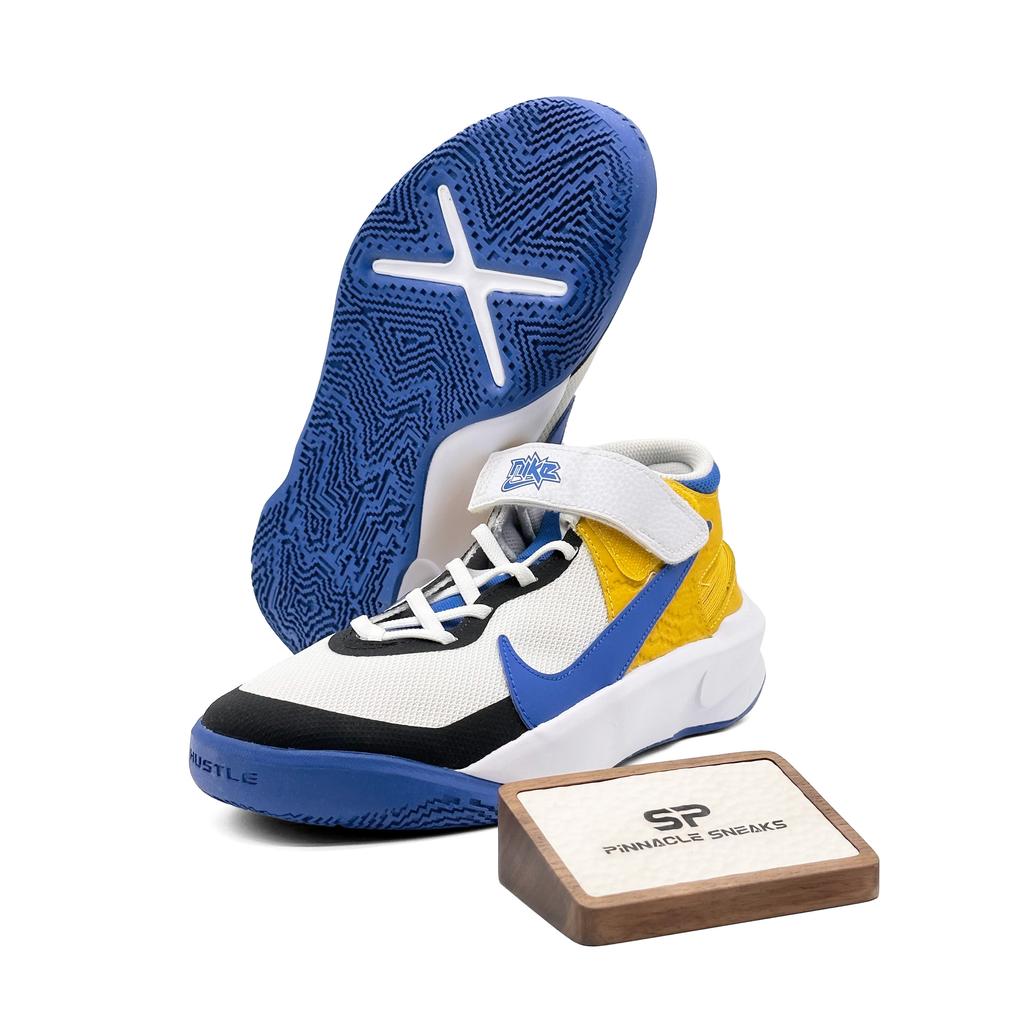 Nike Team Hustle D10 FlyEase White Game Royal Big Kids Basketball Shoes DZ2760-141