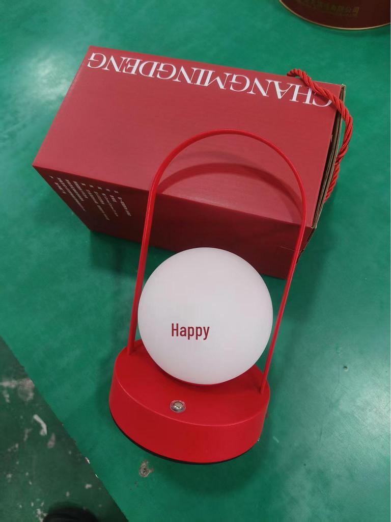 Red Long-Burning LED Lantern - USB Rechargeable Night Light for Wedding, Christmas, or Gift