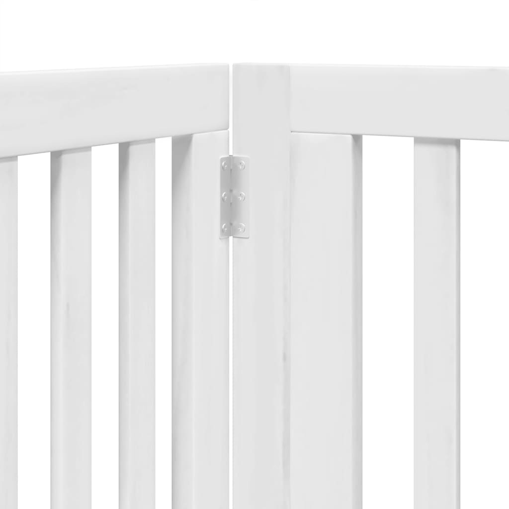 6 Piece Foldable White Dog Gate 480 cm Poplar Wood