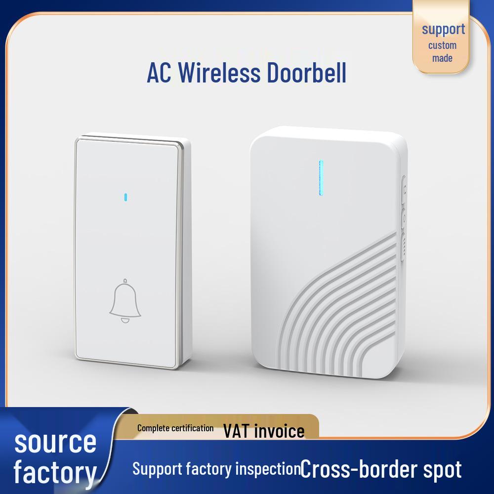 F117 Wireless Waterproof Smart Doorbell with Music and Flashing Alerts White Gold One-to-One