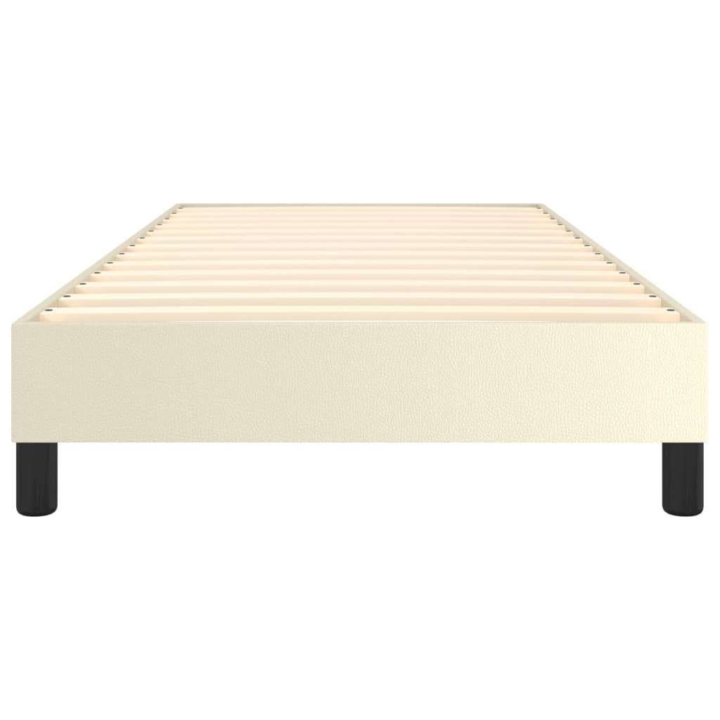 Box Spring Bed Frame Cream 90 X 190 Cm Faux Leather