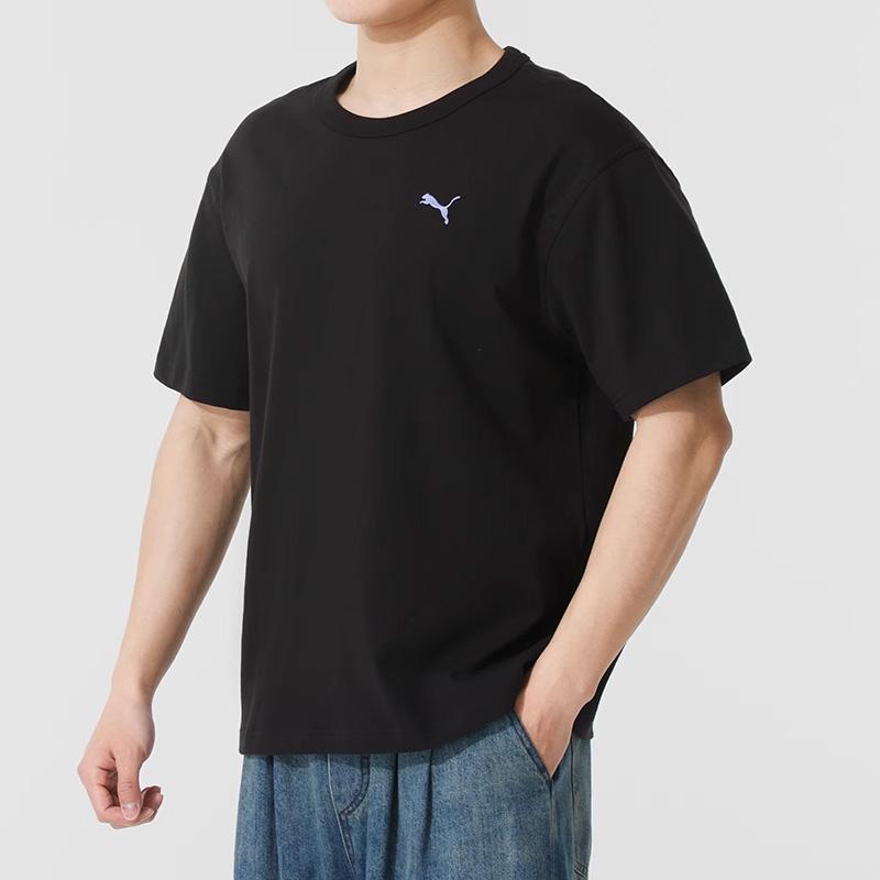 Puma Graphic Logo Breathable Crew Neck Short Sleeve T-Shirt Men Tops Black 633134-01