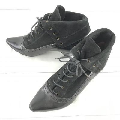 Marc by Italy Lace-Up Booties Size 36A 22.5-23.0 Black Heels 3cm(USED)