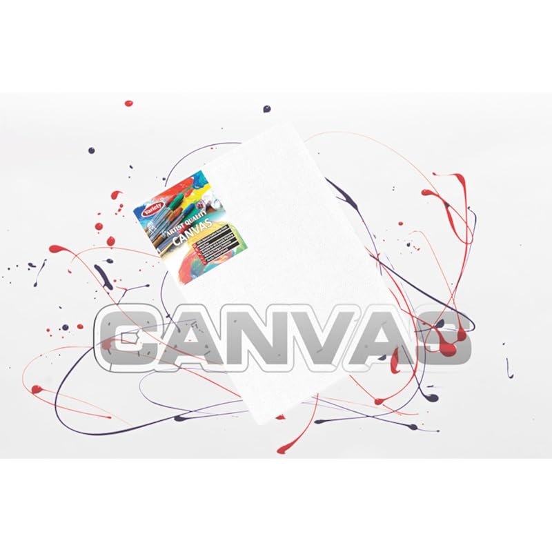 Variety Canvas 6 X 8 Inch Cotton Canvas Board For Painting, 7Oz Primed, Pack Of 12 Piece - White