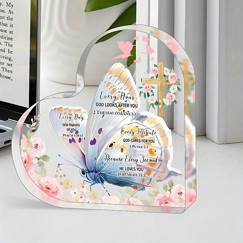 Inspirational Acrylic Prayer Plaque - Bible Verses - Christian Desk Decor for Men and Women, Religious Motivational Catholic Gift, Spiritual Scriptur