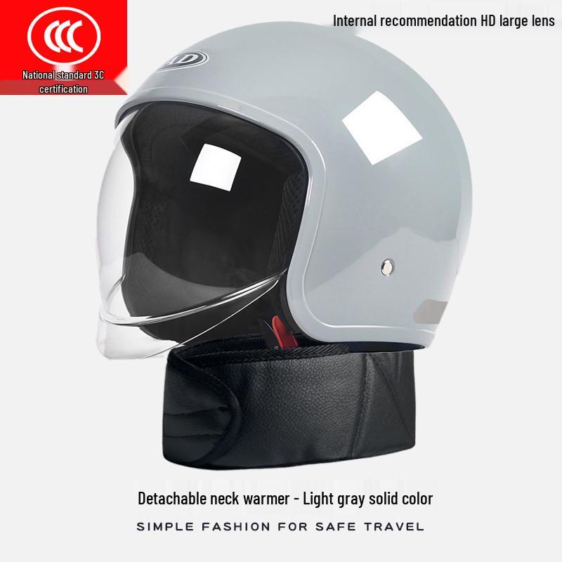 3C Certified AD Electric Motorcycle Helmet, All-Season Half Helmet for Men and Women, Winter-Proof for Scooter Commuting