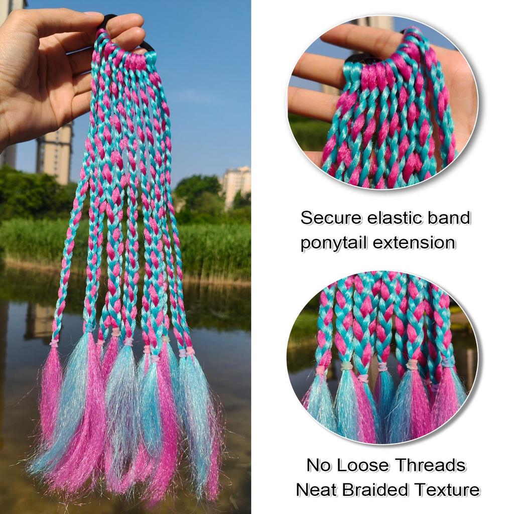 Children's Rainbow Dreadlock Ponytail Braids Hair Tie