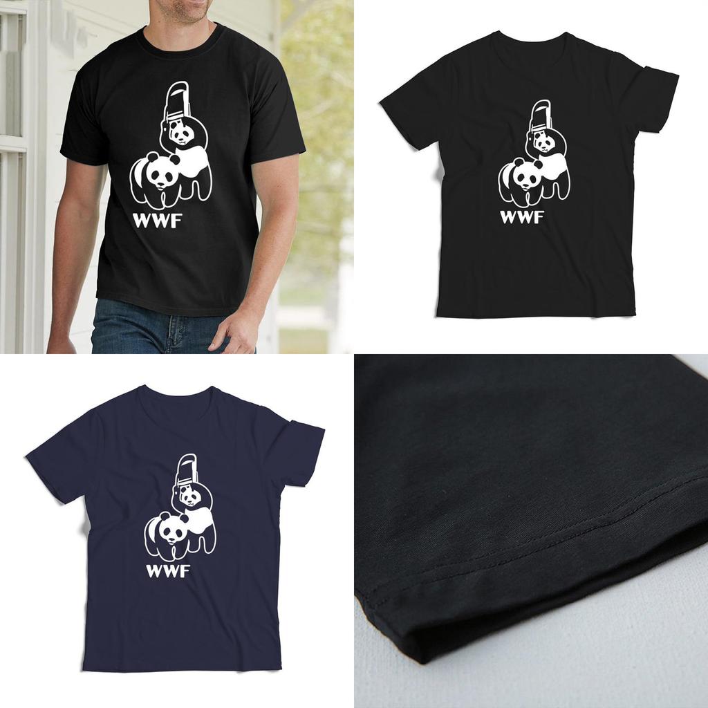 New Mens Fashion Wwf Panda Tshirt Funny Humor Crew Neck Short Sleeve Tee