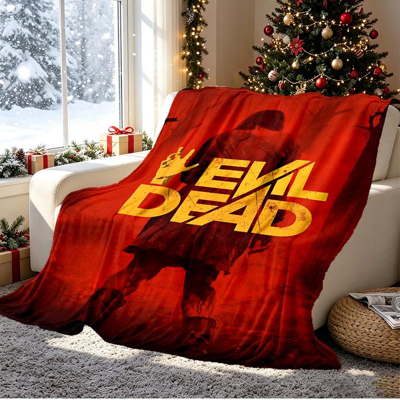 The Evil Dead Pattern Blanket for Home Decoration, Bed, Sofa, Car Travel, Camping, Suitable for All Seasons, Birthday Christmas Gift