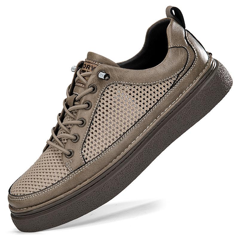 Men's Shoes Hollow Mesh Shoes Men's Sports Shoes Breathable Driving Shoes One Pedal Lazy Shoes Casual Board Shoes
