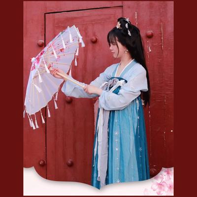 Hedvábná tkanina Ženy Deštník Starověk Hanfu střapec Deštník Taneční představení Deštník Fotografie Rekvizity Deštník Řemeslo Starověký bod Deštník z mastného papíru