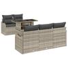 Garden Sofa Set with Cushions 6 Pcs Light Grey Poly Rattan