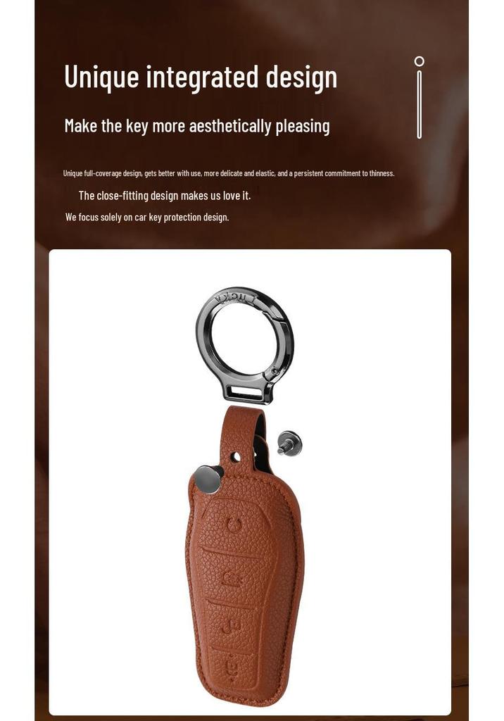 BYD Pro Key Case - Leather Protective Shell for Song Plus, Yuan DMI, Dolphin, Han, Tang, Qin, Han EV Models