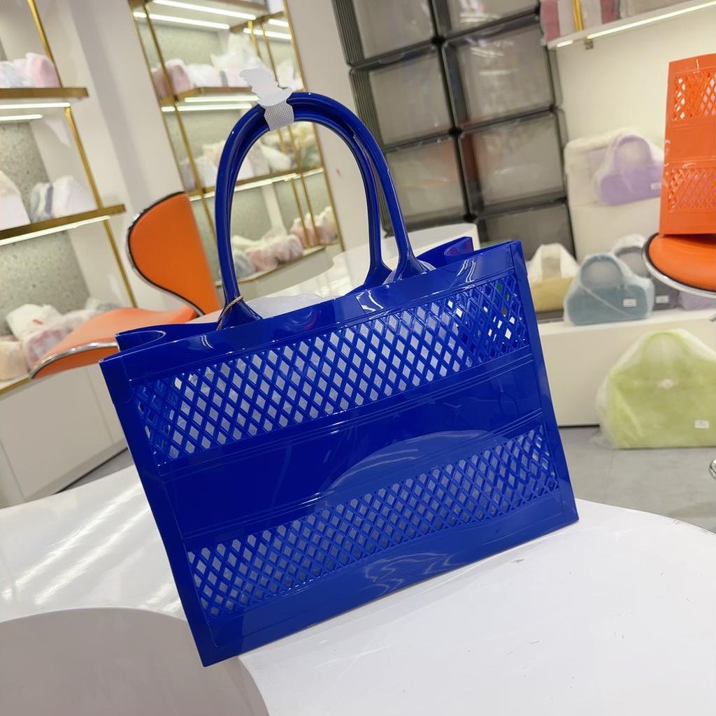 Cesto della Spesa Estivo Borsa Portatile in Gelatina Cesta di Grande Capacità Cesta portaoggetti Borsa da Spiaggia Grande Vuota