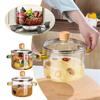 1.6L Transparent Glass Cooking Pot Thickened High Temperature Resistan