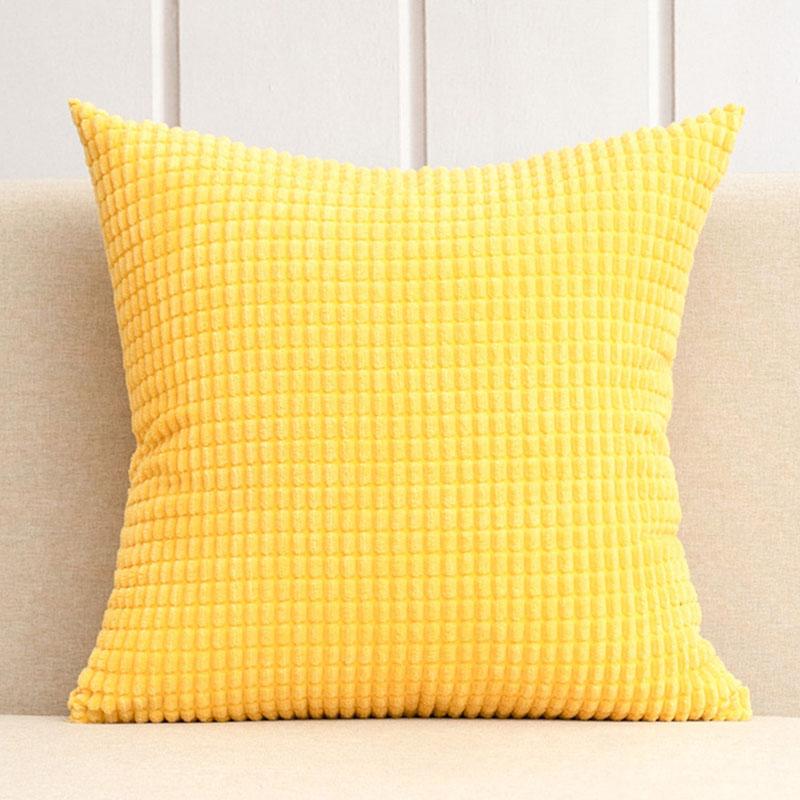Corduroy Pillowcover Solid Color Thick Square Corn Grain Texture Cushion Covers Household Sofa Ornamental Throw Pillow Case 45*45Cm