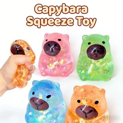 Glitter Capybara Squishy Fidget Toy Soft Maltose Squeeze Stress Ball Sensory Toy For Anxiety Relief Adhd Adults Gift