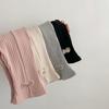 Girls High Waist Ribbed Stretch Flare Pants with Slit and Bow Detail