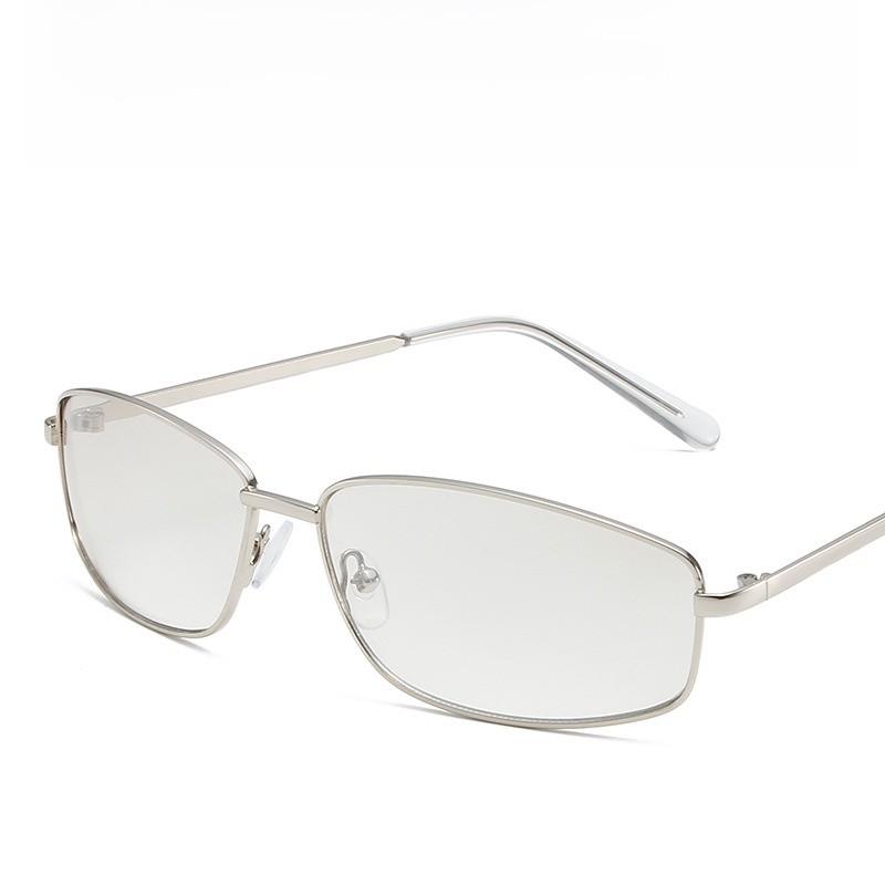 Retro Square Sunglasses Uv400 Metal Frame Fashion Travel For Women SilverGradientSilver