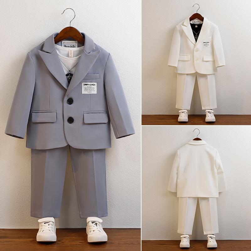Suit for Boys Spring Casual Children School Uniform Outfits Handsome Kids Host Performance Costume 2-11 Years Boy Birthday Blazers Set