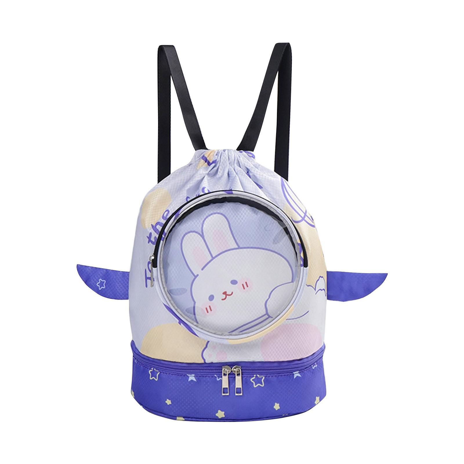 

Детская сумка для плавания с разделением на влажную и сухую воду, водонепроницаемая сумка для хранения для мальчиков и девочек, спортивная портативная сумка для плавания на плечо с милым мультяшным рисунком One Size