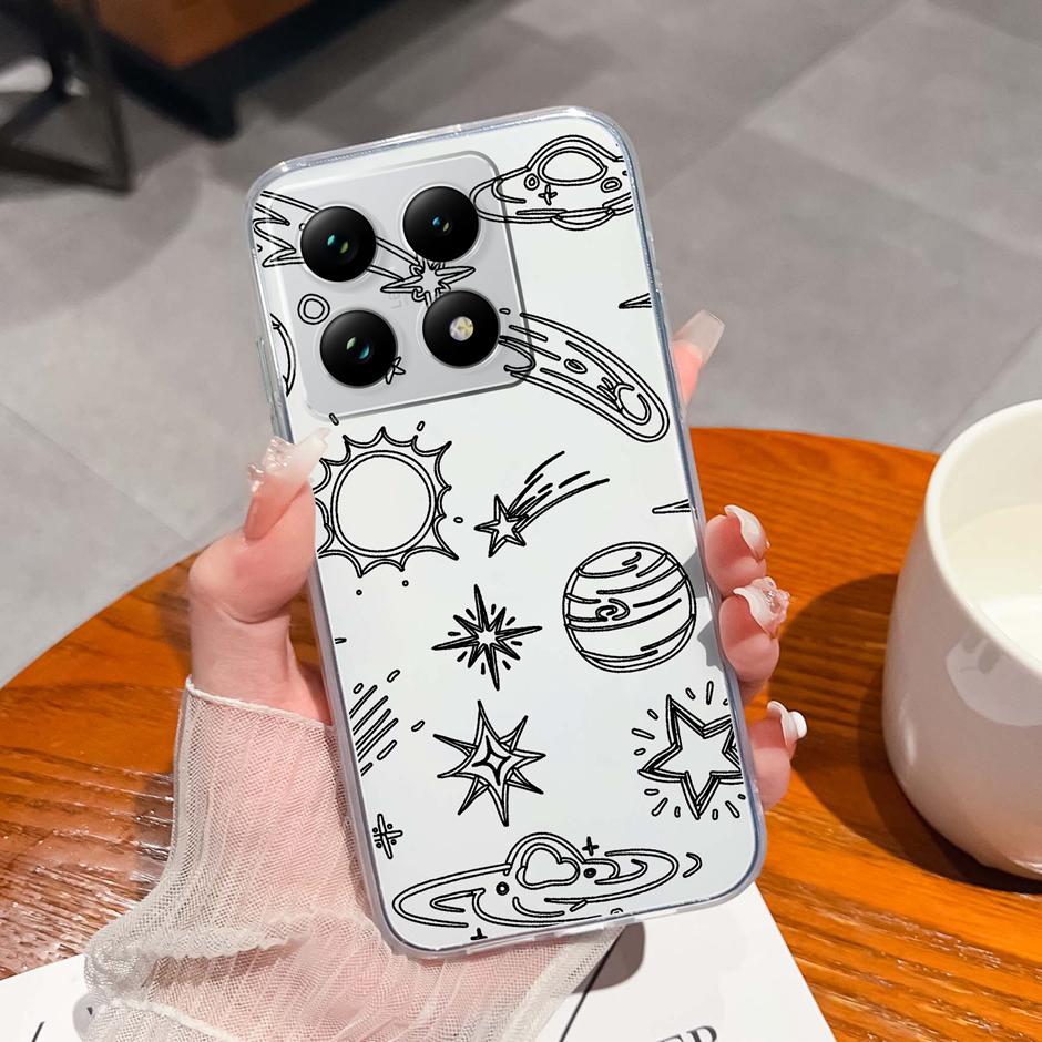 Case For Xiaomi 15T 15T Pro Adorable Astronaut Cat Anti-Fingerprint Fashion Transparent Housing For xiaomi15t 15tpro Protector
