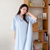 Shop   Women Round Big Size Short Sleeve Long Dress Ami Wdr 3337 Yellow