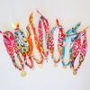 Wind Fashion Silk Scarf Necklace Pendant Color Printed Fabric Cross Bow Stainless Steel