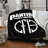 Pantera Cowboys From Hell Band Logo Graphic Print Flannel Blanket Black Background Heavy Metal Rock Soft Throw Blanket Music Fan Home Decor