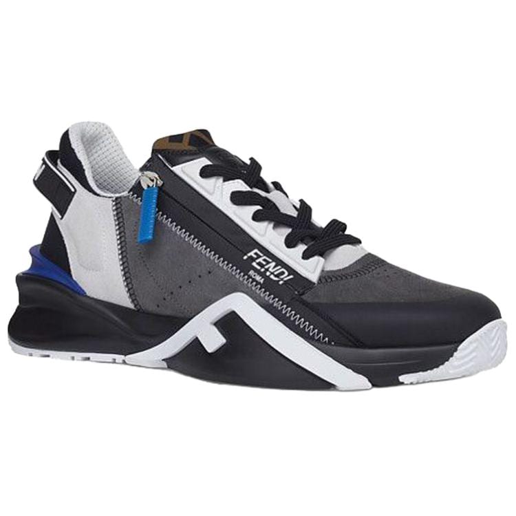 FENDI Flow Low top Casual Shoes Men's Gray Black White 7E1392TC0F1EDI