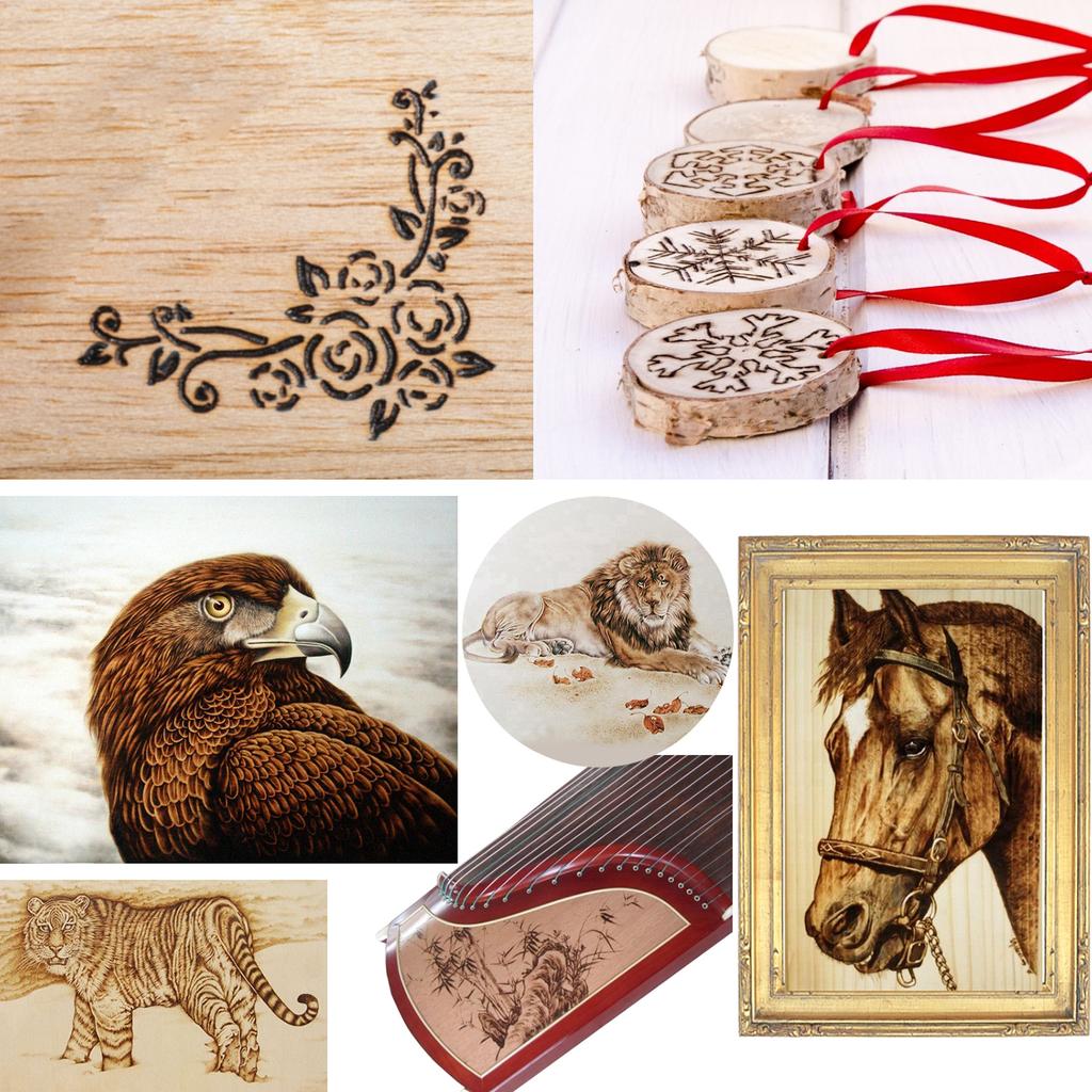 39 Pieces Wood Burning Tool Kit Pyrography Pen Adjustable Temperature from 200-450℃ for Beginners Adults Wood Burning Carving Embossing Soldering