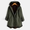 Women Winter Warm Outwear Lattice Printing Hooded Pockets Oversize Hasp Coats