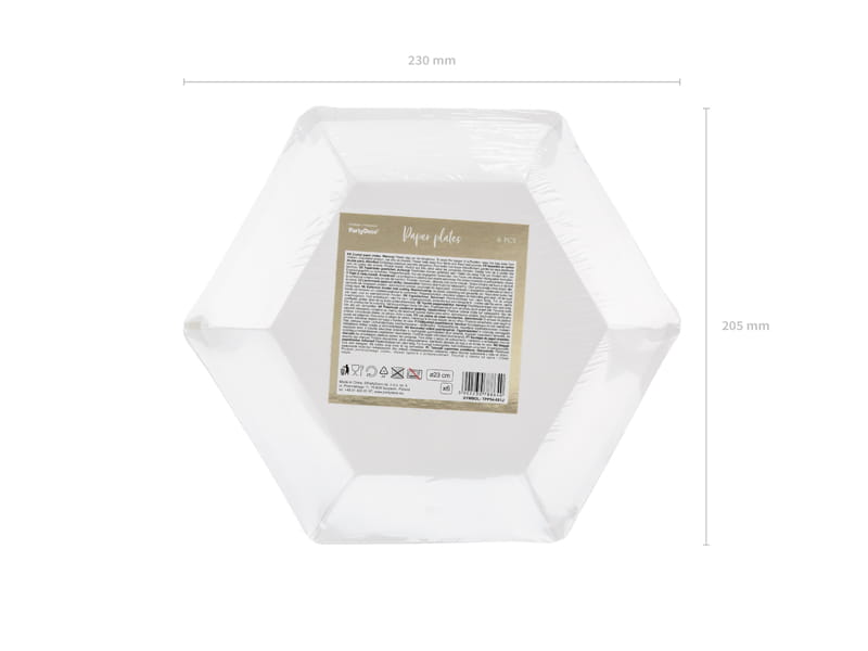 Partydeco Talerzyki Liście Jasny Różowy 23Cm/6 Szt