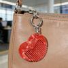 Chic Heart Style Pocket Comb Attached To Key Ring Sturdy Acetate Bag Hanging Ornament For Long Lasting Performances