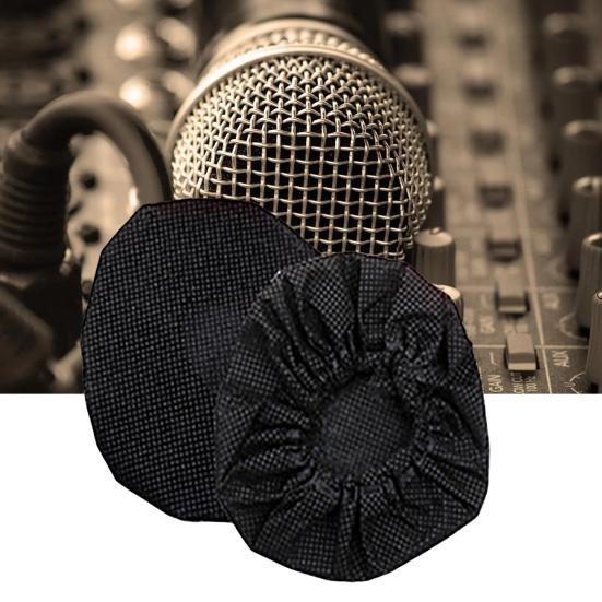100Pcs Microphone Cover Anti-slip Karaoke Non-woven Disposable Windscreen Handheld Cap Pad for Recording